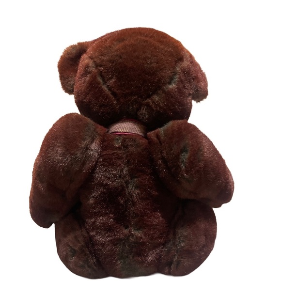 Color RICH Plush Collector Teddy Bear with Bow and Brown eyes SO Cute! - Picture 7 of 12